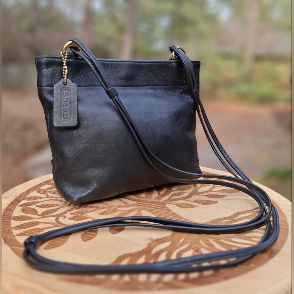 Rare Vintage Coach Black Glove Tanned Leather Dixion Mini Crossbody Bag #4124 - Picture 13 of 13